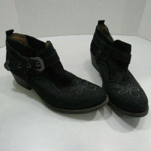 Naya Selma Black Slip On Leather Ankle Boots